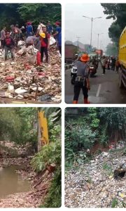 Camat Cibinong Pimpin Aksi Bersih-Bersih Kali Baru