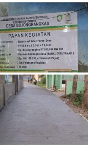 Gelar Launching Dana Bankeu Infrastruktur Desa, Pemdes Bojongrangkas Apresiasi Komitmen Pemkab Bogor