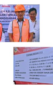 Camat Kemang Tinjau Proyek Bankeu Desa Pabuaran, Fokus pada Pembangunan Jalan Penghubung Dua Desa