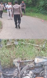 Nyaris Jadi Amuk Massa, Motor Terduga Pelaku Pencurian Hangus Dibakar Warga