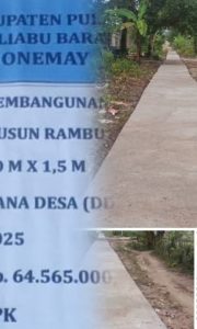 Pj Kades Onemay Bantah Dugaan Penyimpangan Proyek, Tegaskan Postingan Media Sosial Hoaks